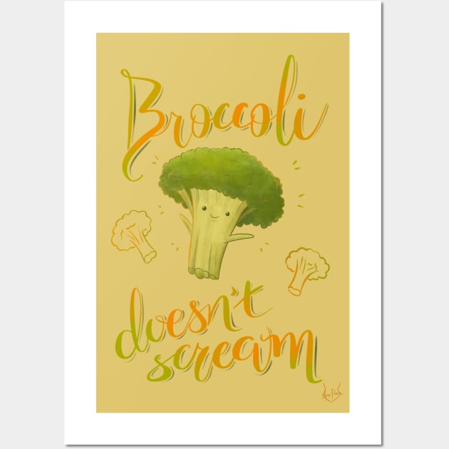 Broccoli doesn't scream Wall Art by BastetLand